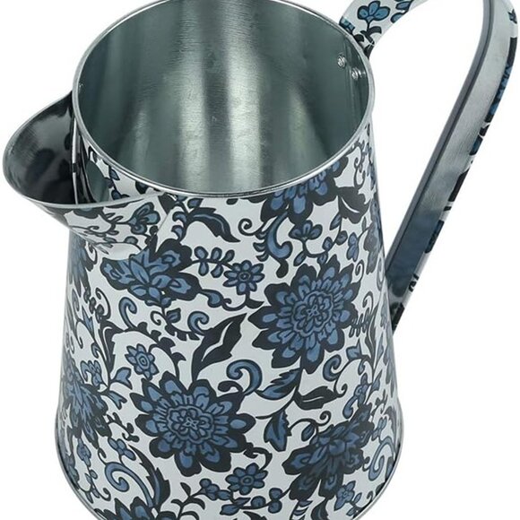 NEW Watering Can Galvanized Finish Metal Vase Country Rustic Pitcher - Picture 3 of 9